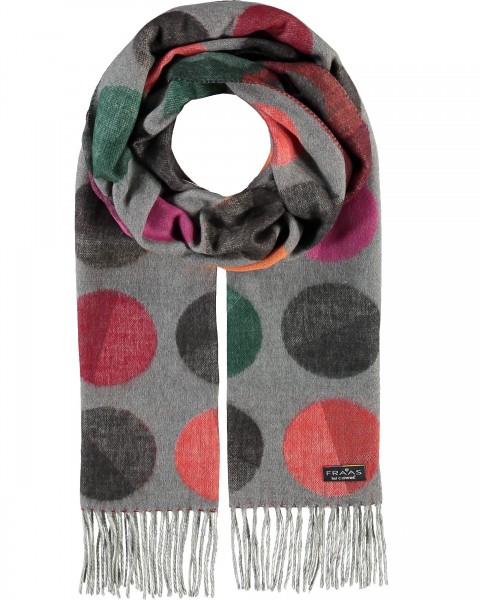 Cashmink Scarf with XXL dots - Made in Germany light grey One Size