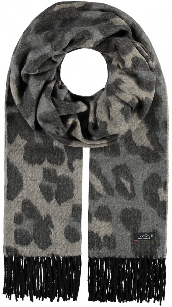Two-coloured Cashmink scarf with leopard-design