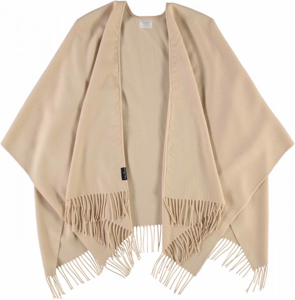 Unicoloured poncho made of pure polyacrylics - Made in Germany beige