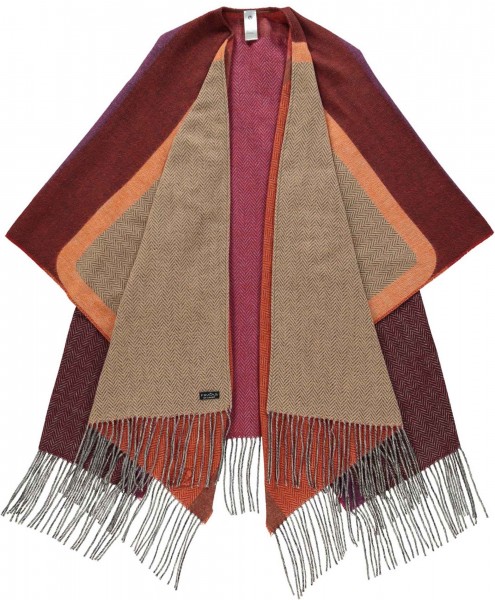 Sustainability Edition - Cashmink®-Poncho mit Fischgrät-Design - Made in Germany hot chocolate