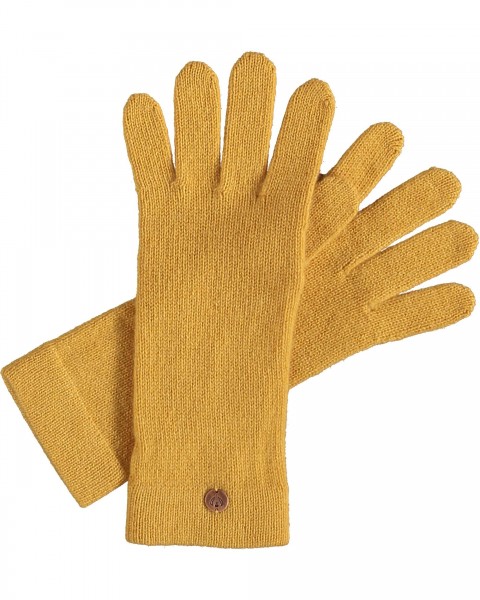 Pure Cashmere Knitted Gloves Honey One Size