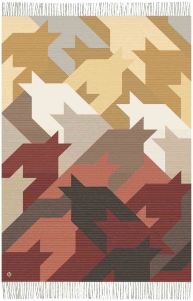 Sustainability Edition - Cashmink-blanket with houndstooth-design - Made in Germany camel