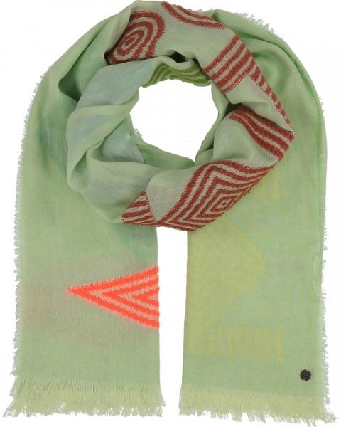 Sustainability Editon - Fil Coupé stole with geometric patterns