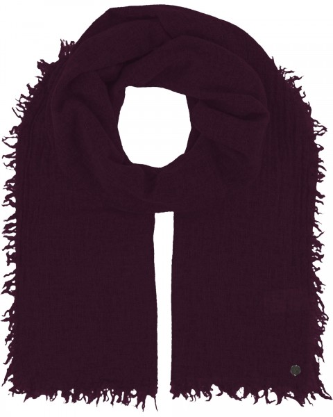 Single coloured wool stole with fringes