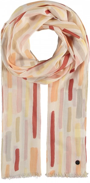 Cotton scarf with stripe-design