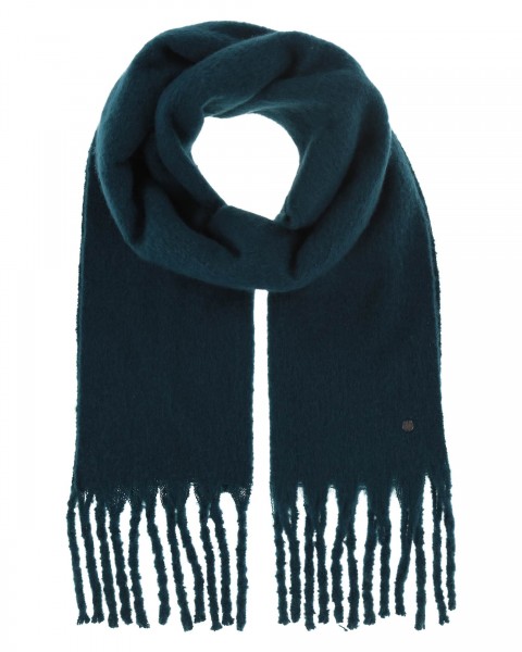 Single coloured scarf with XL-fringes