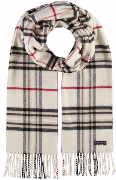 Cashmink® Scarf with FRAAS Plaid - Made in Germany off white