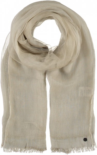 Stole with double-weave fabric in a viscose blend off white