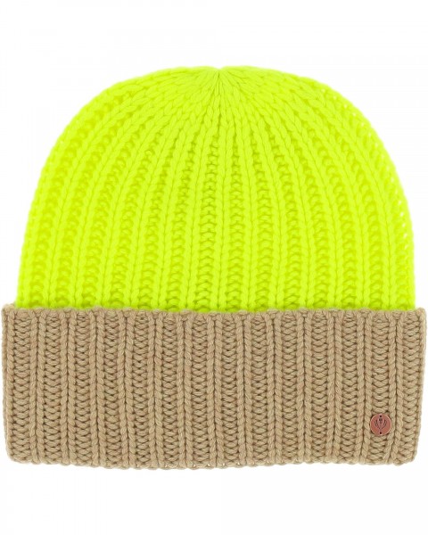 Knitted hat in neon-colours in cashmere blend