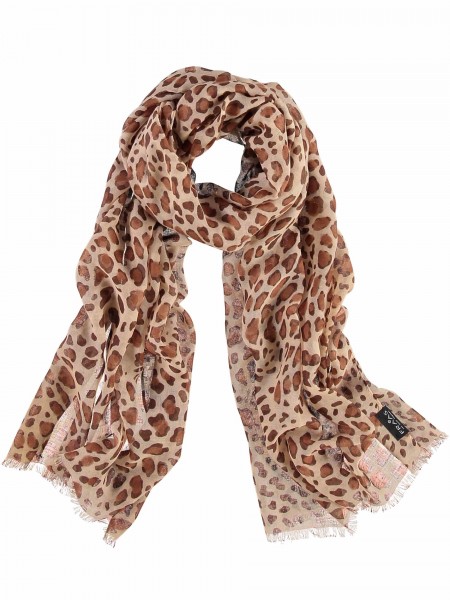Stole with animal print made of pure polyester