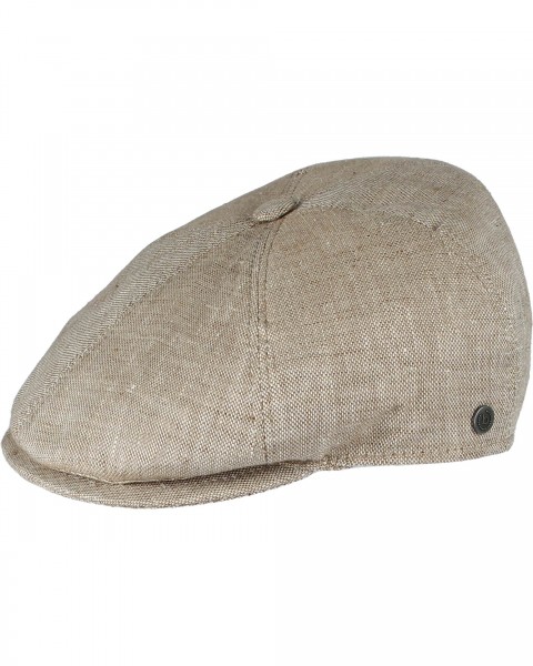 Flat cap in bakerboy-style in linen blend