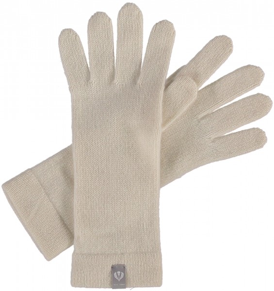Knit gloves in pure cashmere off white One Size