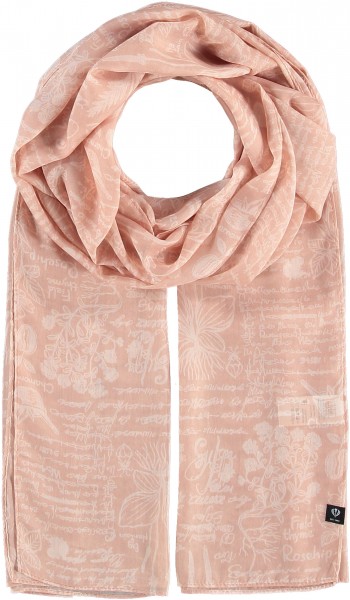 Stole with plant print dusty rose