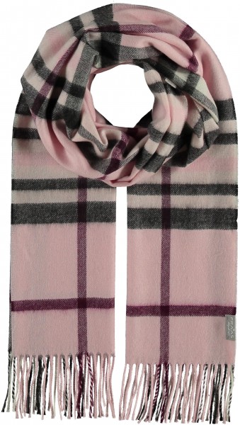 Cashmere scarf with FRAAS Plaid lt.rose