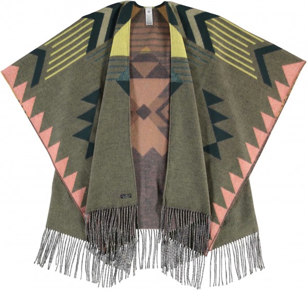 Sustainability Edition - Cashmink® poncho with fringes - Made in Germany
