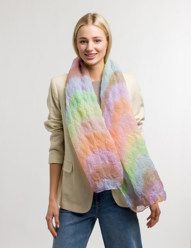 Sustainability Edition - Pleated scarf with wave design