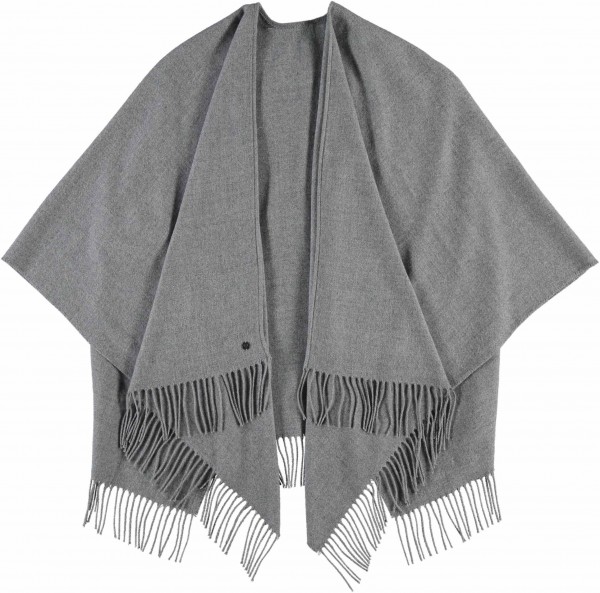 Unicoloured poncho made of pure polyacrylics - Made in Germany morning grey One Size