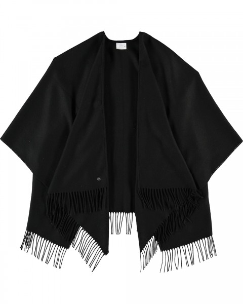 Unicoloured poncho made of pure polyacrylics - Made in Germany