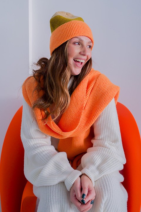 Sustainability Edition - Knitted hat with colour blocking