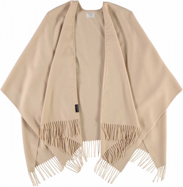 Unicoloured poncho made of pure polyacrylics - Made in Germany