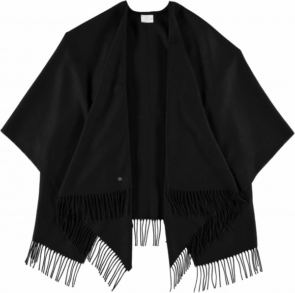 Unicoloured poncho made of pure polyacrylics - Made in Germany black