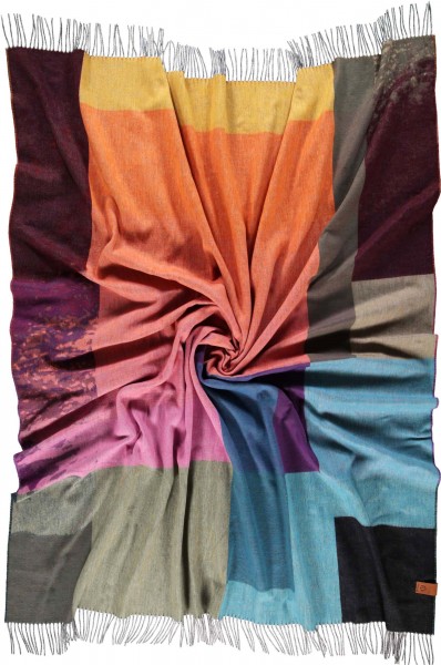 Sustainability Edition - Cashmink®-Decke mit Colour Block Design - Made in Germany khaki