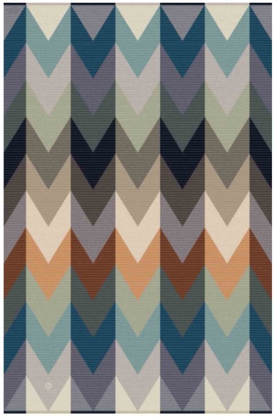 Sustainability Edition - Blanket with zigzag-design - Made in Germany petrol