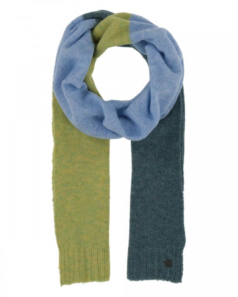 Sustainability Edition - Knitted scarf with block stripes petrol One Size