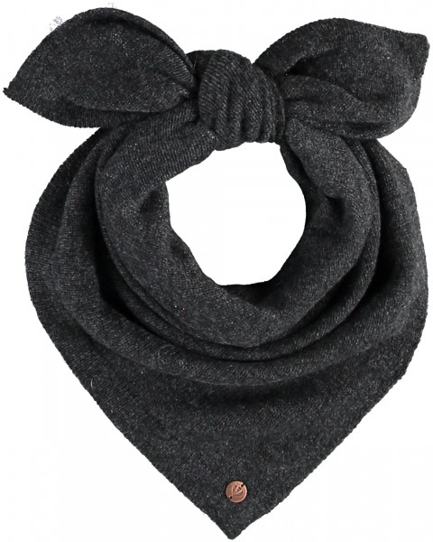 Knitted bandana in pure cashmere charcoal