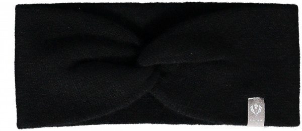 Pure cashmere knit headband black One Size