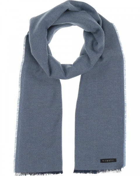 Cotton scarf with herringbone design navy One Size