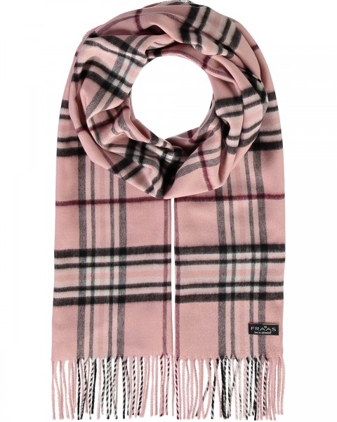 Cashmink-scarf with FRAAS Plaid - Made in Germany lt.rose One Size
