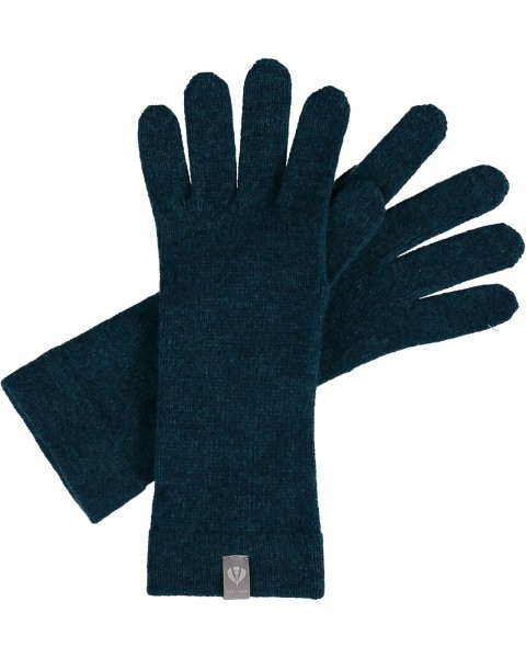 Pure Cashmere Knitted Gloves petrol One Size