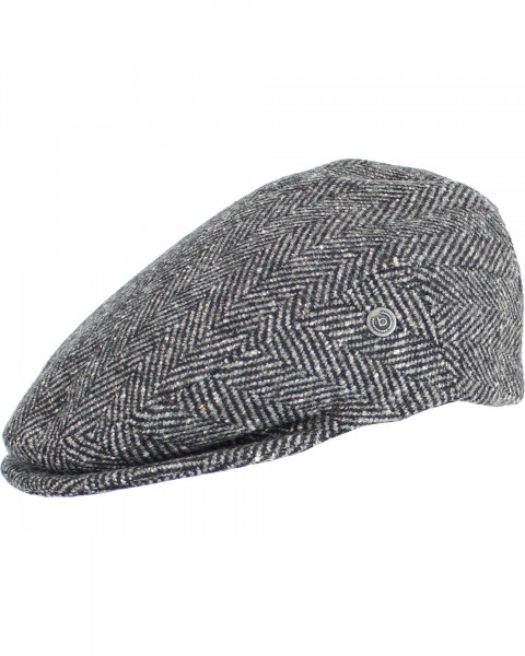 Flat cap in herringbone-pattern with British flair