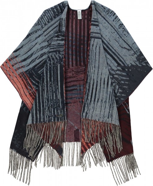 Sustainability Edition - Cashmink®-poncho with action painting design - Made in Germany