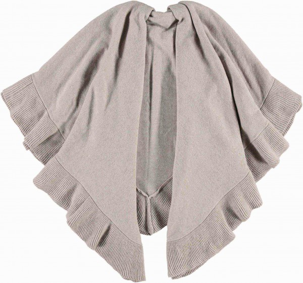 Poncho in cashmere/wool blend taupe
