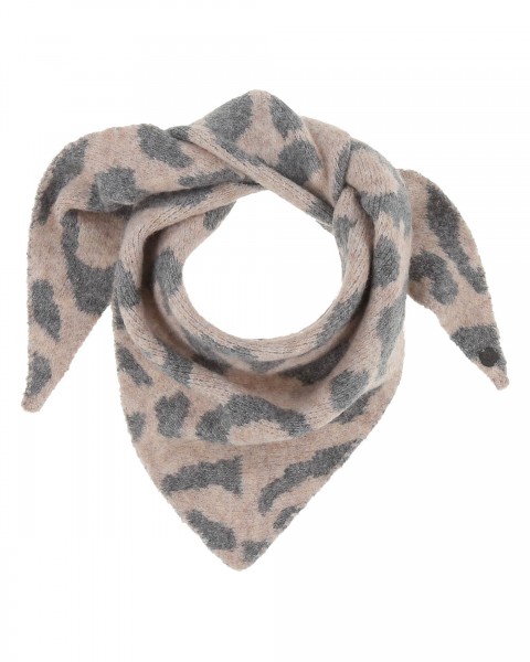 Sustainability Edition - Knitted square with leopard-design cashew One Size