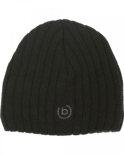 Ribbed knitted hat with bugatti logo