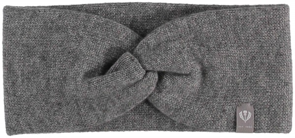 Pure cashmere knit headband mid grey
