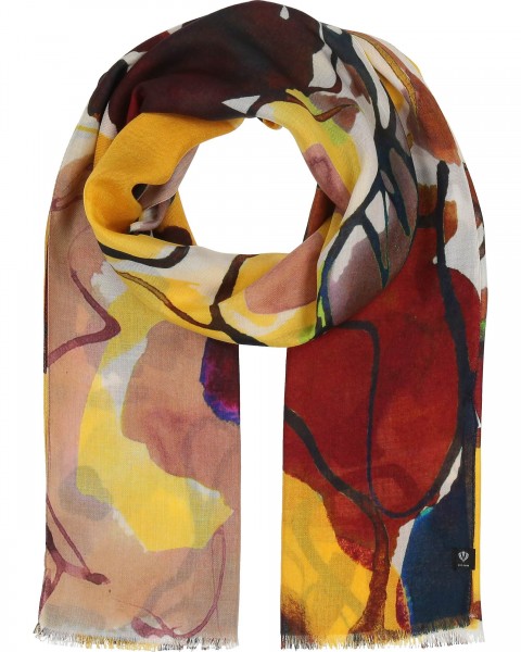 Sustainability Edition - Scarf with watercolour-flowers - Made in Italy