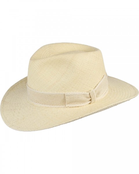 Panama hat with woven hatband camel 57