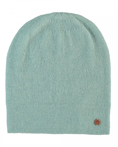 Pure cashmere knit hat powder mint One Size