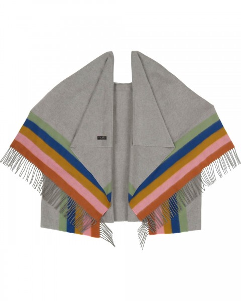 Poncho with highlight-stripes
