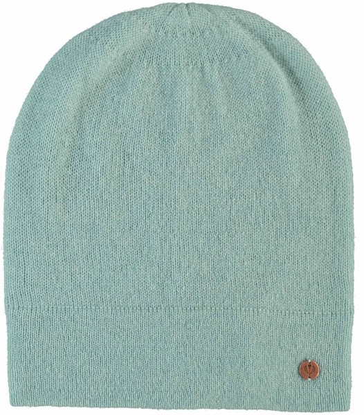 Pure cashmere knit hat powder mint