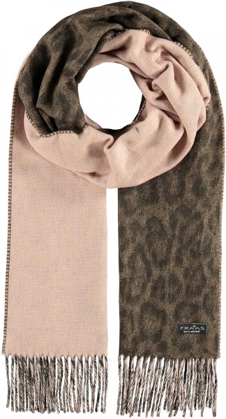 Doubleface Cashmink-scarf with leopard-design