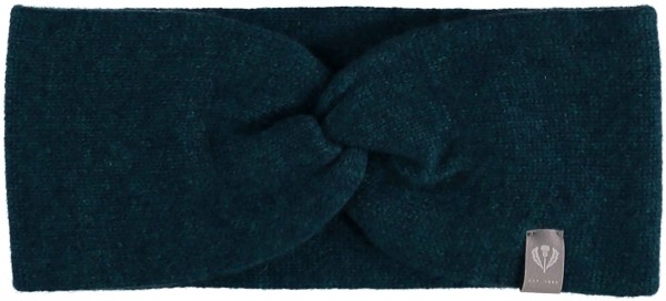 Pure cashmere knit headband petrol One Size
