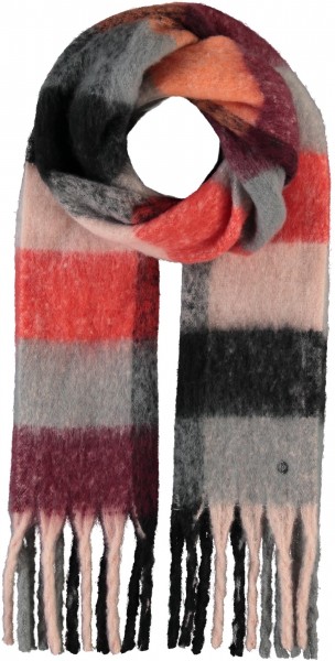 Scarf with check-pattern and XL-fringes