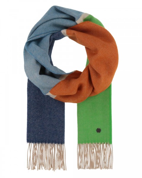 Sustainability Edition - Wool scarf with block stripes - Made in Germany Apple One Size