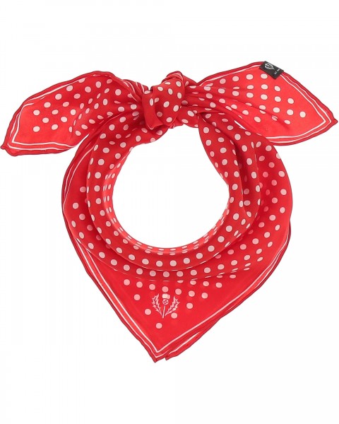 Dotted neckerchief made of pure silk cl.red One Size