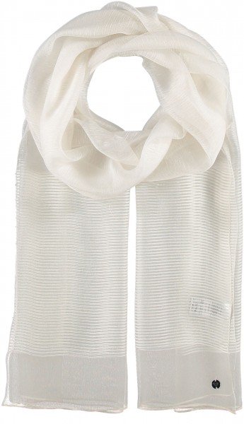 Elegant scarf in silk blend off white One Size